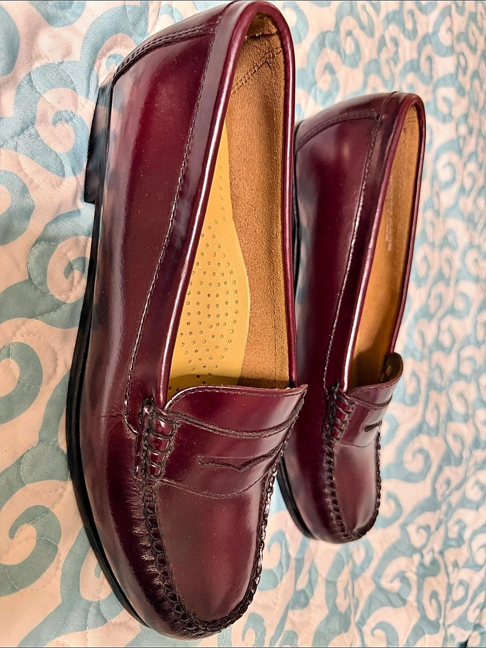 Weejun G.H. Bass & Co Leather Penny Loafers Burgundy US 8.5 Wide